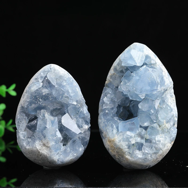 Image of Natürliche Celestine-Kristallcluster – Mineralprobe aus blauem Stein für Heimdekoration, Feng Shui, Energieheilung, Meditation und Geschenk
