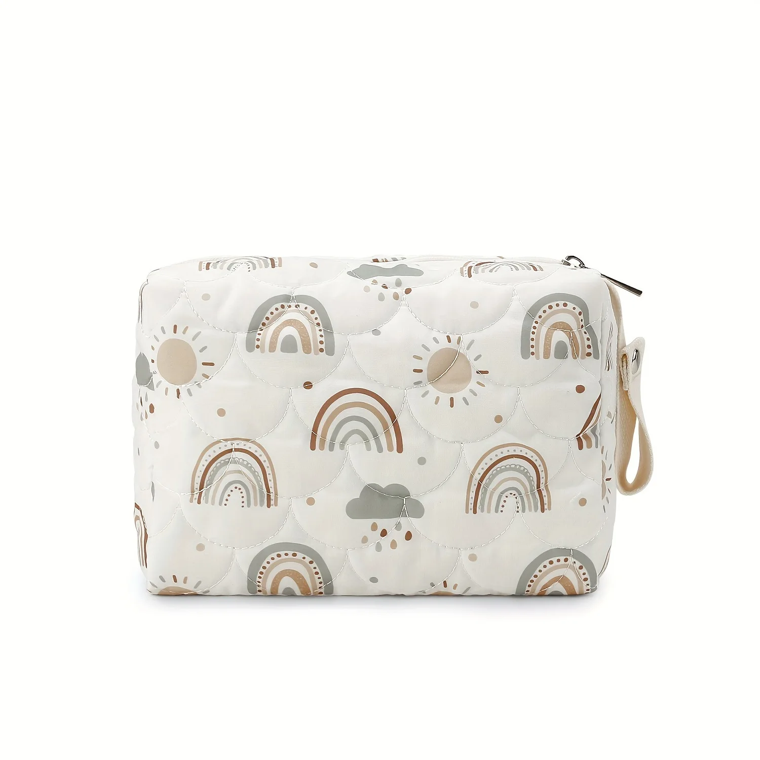 Rainbow Print Baby Diaper Bag Nappy Caddy Organizer Reusable Wet/Dry Diapers Storage Stroller Hanging Bag Travel Mommy Pouch