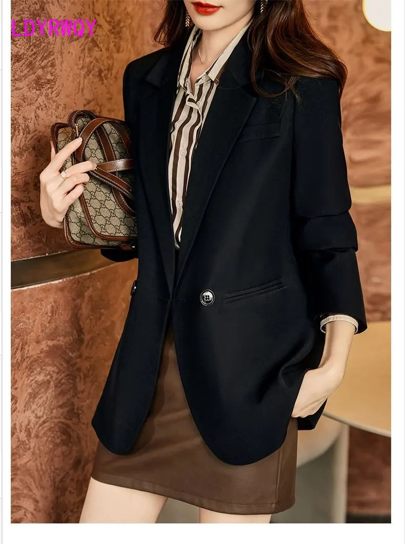 Curry suit coat Women's spring and autumn 2023 new casual design sense Small crowd temperament fashion loose