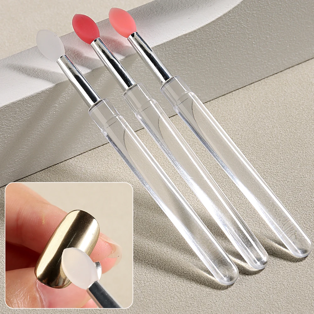 1Pcs Reusable Silicone Nail Brush Glitter Powder Stick Nails Rubbing Dust Pigment Sequins Manicure Rofessional Tools NLEA-01