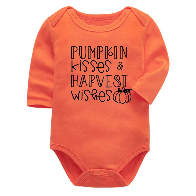 

Fall Baby Clothes Pumpkin Kisses Bodysuits Cotton Thanksgiving Cute Fall New Born Baby Items Fall Baby Clothes