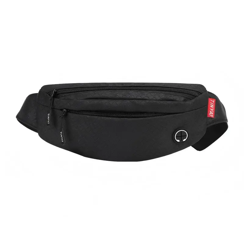 TINYAT Herren-Hüfttasche mit Karomuster, praktischer Kopfhöreranschluss, wasserdicht, modische Umhängetasche, geeignet zum Wandern, Radfahren und für den täglichen Gebrauch, Brusttasche.