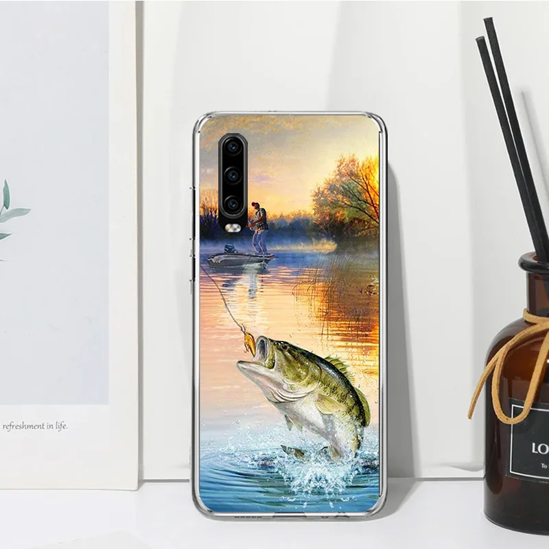 Offshore Angling Fishing Fish Rod Phone Case For Huawei P30 P40 P20 P10 Lite Mate 20 10 Pro Y5 Y6 Y7 Y9S P Smart Z Fundas Back C