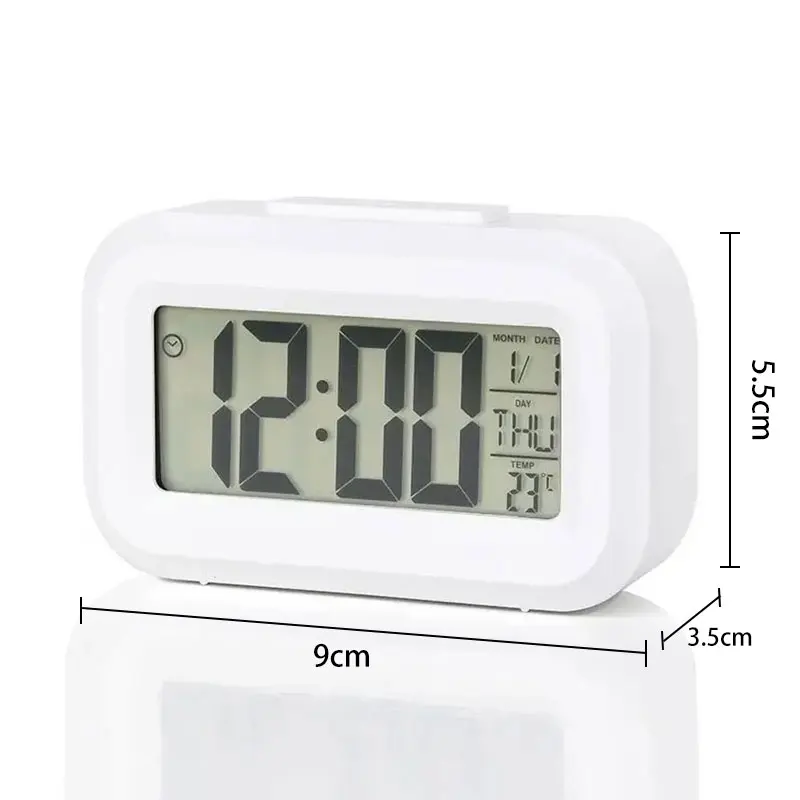 Sveglia digitale a LED retroilluminazione Snooze Data Time Calendar orologio da tavolo retroilluminato elettronico multifunzione da tavolo