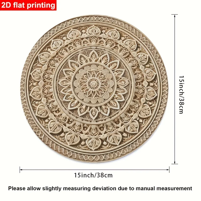 4/6/9pcs Round Placemats Suitable for Dining Table Light Brown and White Table Mats Hand Washable Elegant Placemats 38CM
