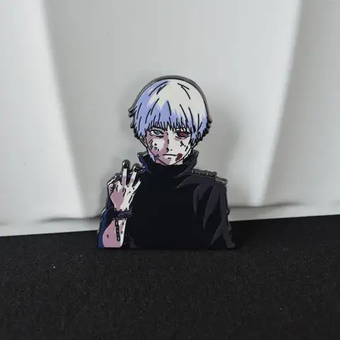 Japansk Anime Man Kaneki Ken Kavajnålar för Ryggsäck Hård Emaljnål Brosch för Klädportfölj Märken Smycken Accessoarer 8 best sales Tokyo Ghoul-nål - №4