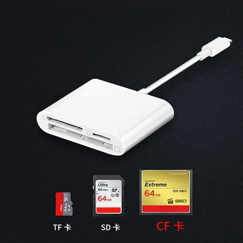 For 15 Pro Max SD TF Card Reader 3 In 1 TF SD Memory Card U Disk Conversion OTG Adapter For MacBook Samsung Huawei Xiaomi