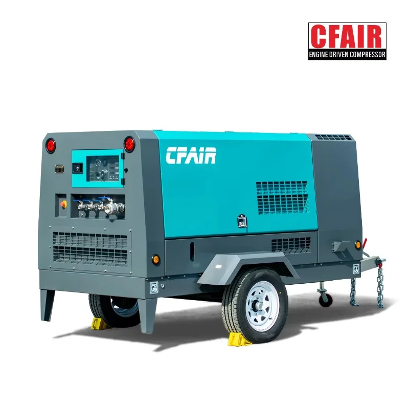 HGT18-18C 18bar 642cfm 236hp Screw Diesel Air Compressor Portable Two Stage Compression Match Water Well Drilling Machine