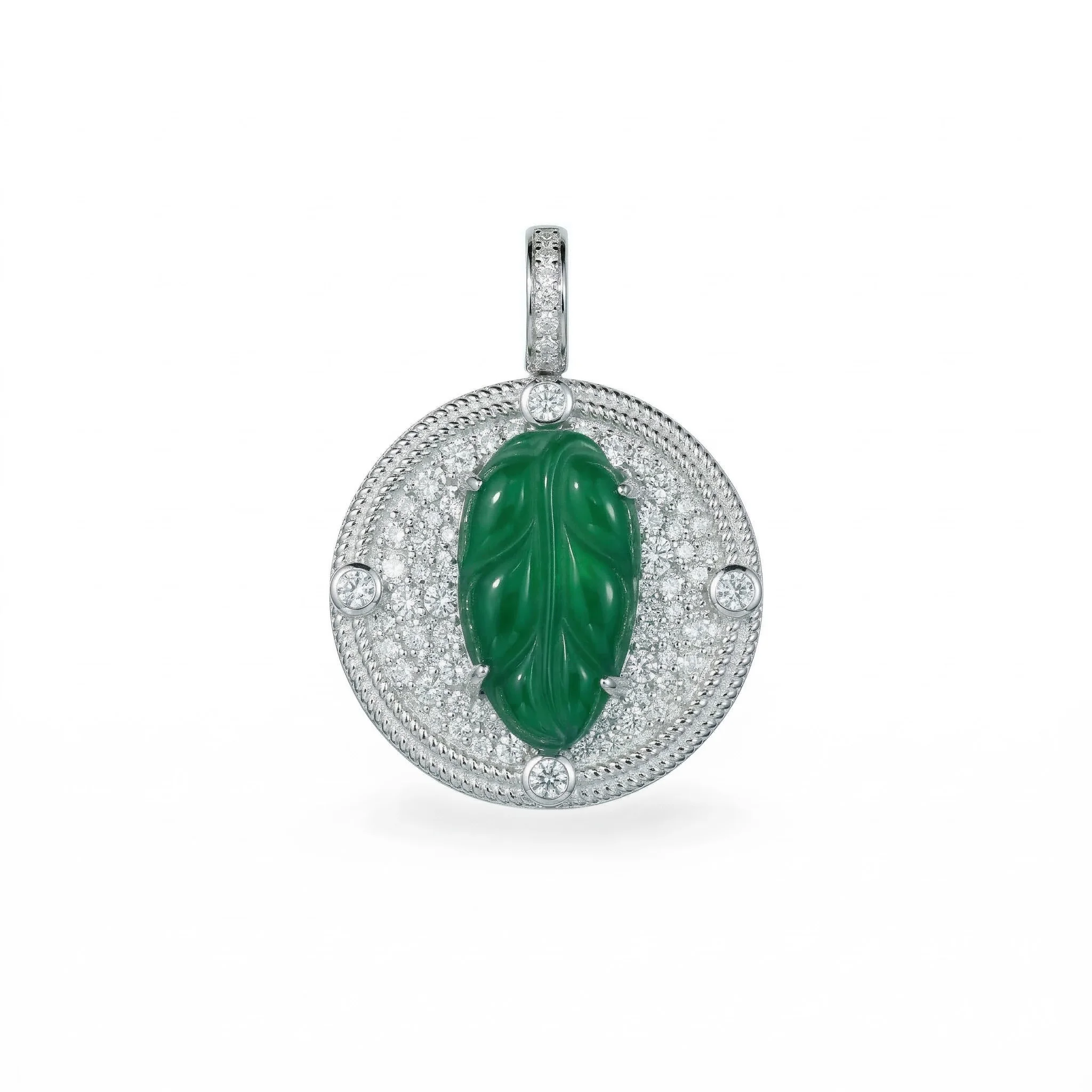 

Vintage Natural Round Chalcedony Pendant Women's 925 Sterling Silver Statement Fine Jewelry Valentines Mother's Day Banquet Gift