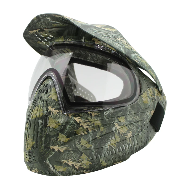 素晴らしいii葉迷彩戦術ペイントボールマスク、バイザー付き、airsoft