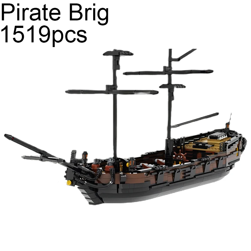 MOC Maritime Adventure Boat Pirate Ship Building Blocks Imperial Frigate Mini Bricks Model Toys For Kids Birthday Christmas Gift