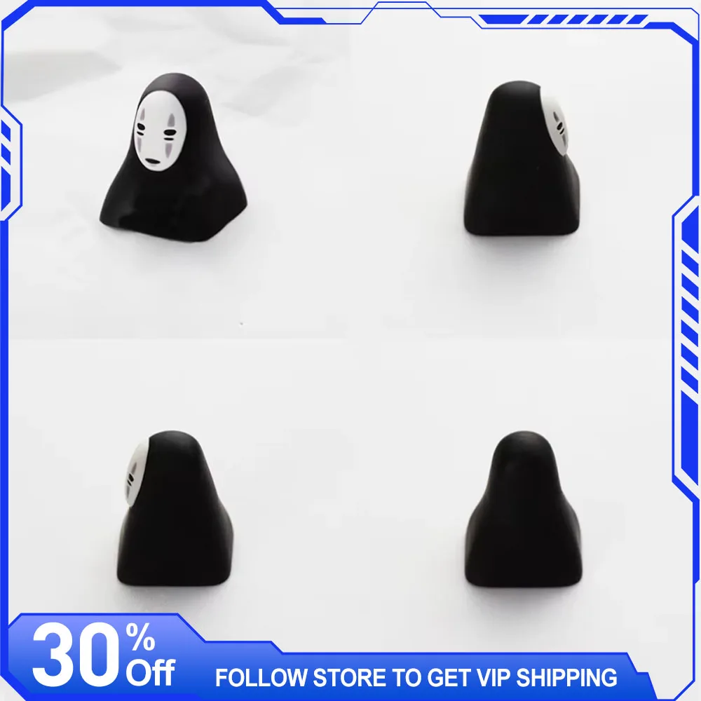 Teclas de animales de resina 3D hechas a mano, personalizadas, sin rostro, hombre, teclas artesanales negras para Pc Gamer, Teclado mecánico, regalo Cherry MX