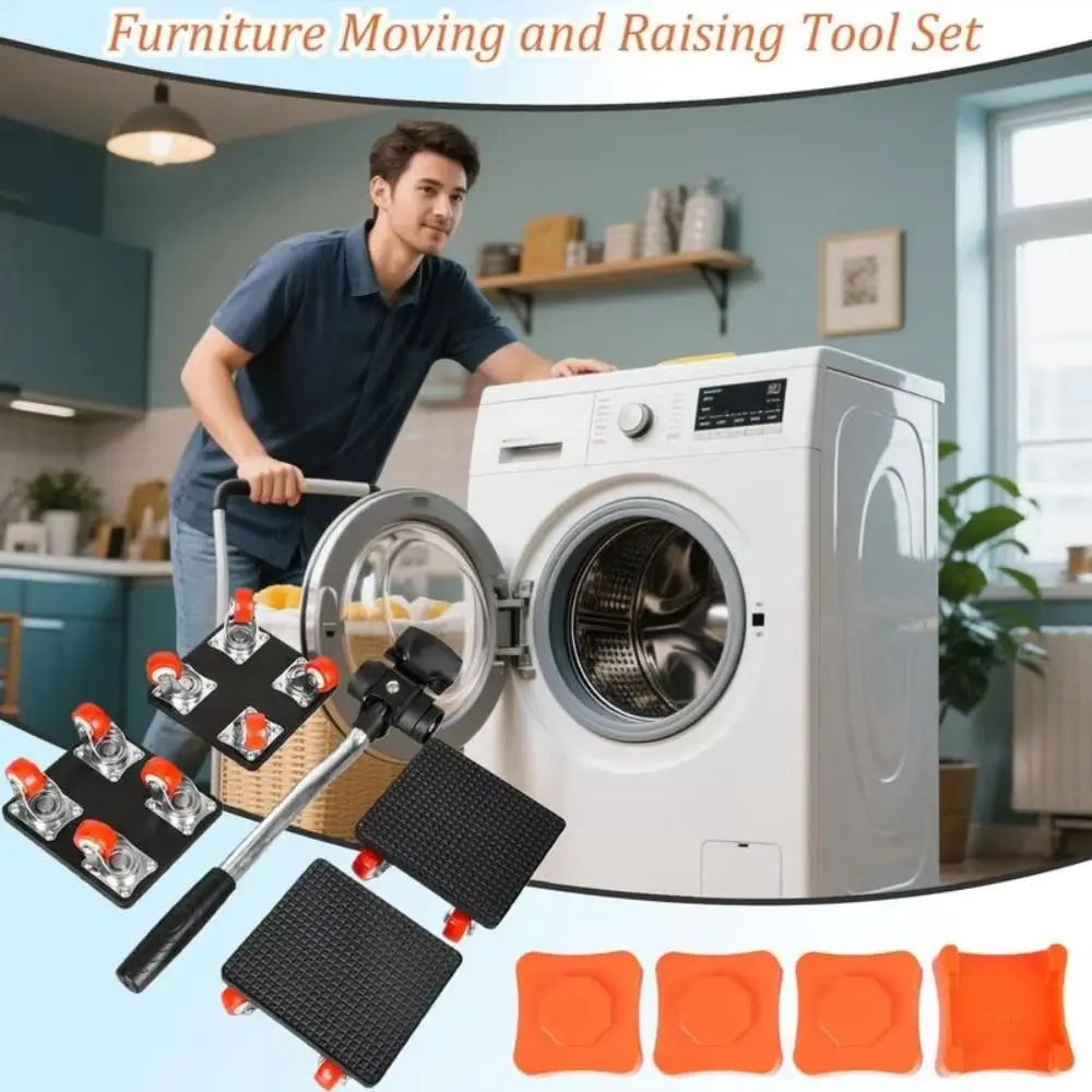 

4 Roller Furniture Lifter Heavy Duty Anti-Slip Material Moving System Moving Furniture 360 Degree Rotatable Roller Dollies