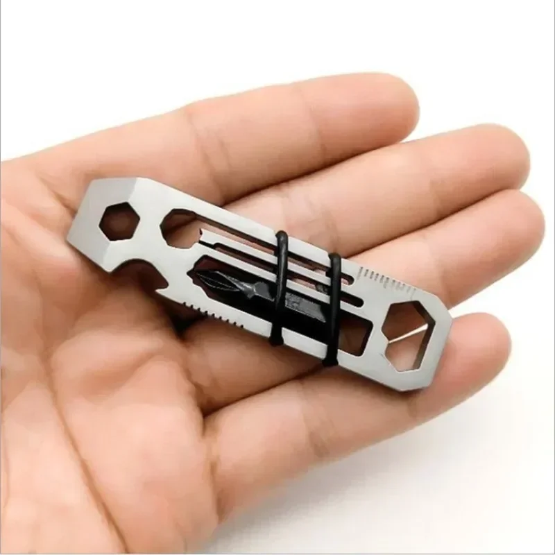 Outdoor Stainless Steel Wrench Inner 6 Angle Wrench Multifunctional EDC Key Combination Hand Tools Camping Kit