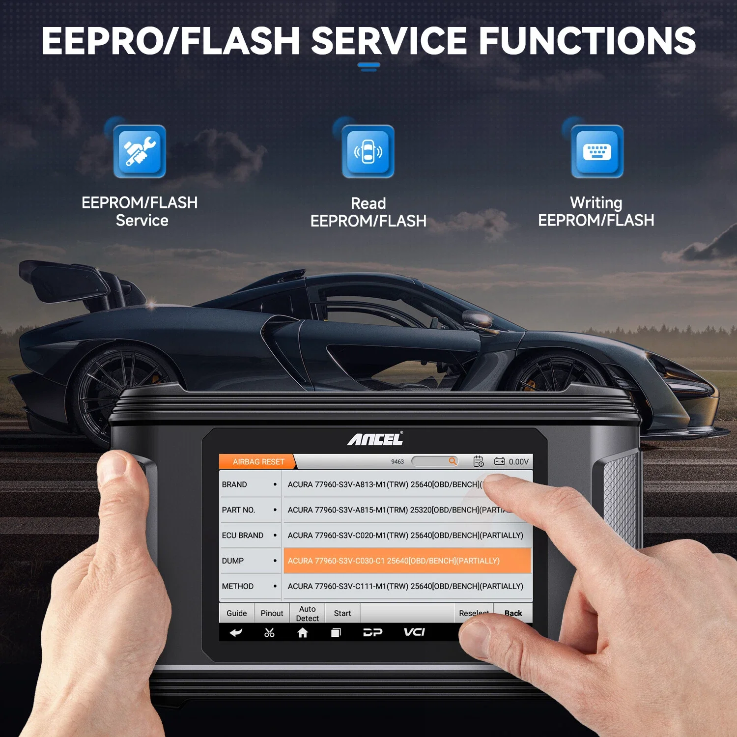 ANCEL AR500 سيارة obd2 الماسح الضوئي SRS واضح وسادة هوائية وحدة إصلاح قراءة EEPROM مجموعة أدوات تحطم إعادة تعيين البيانات obd2 رمز القارئ