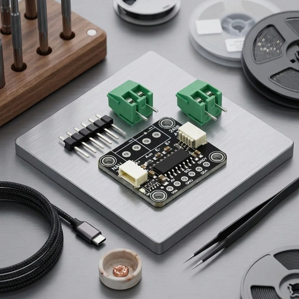 24-Bit NAU7802 Analog Digital Converter For Module with Differential Inputs for Stemma QT Qwiic I2C Applications