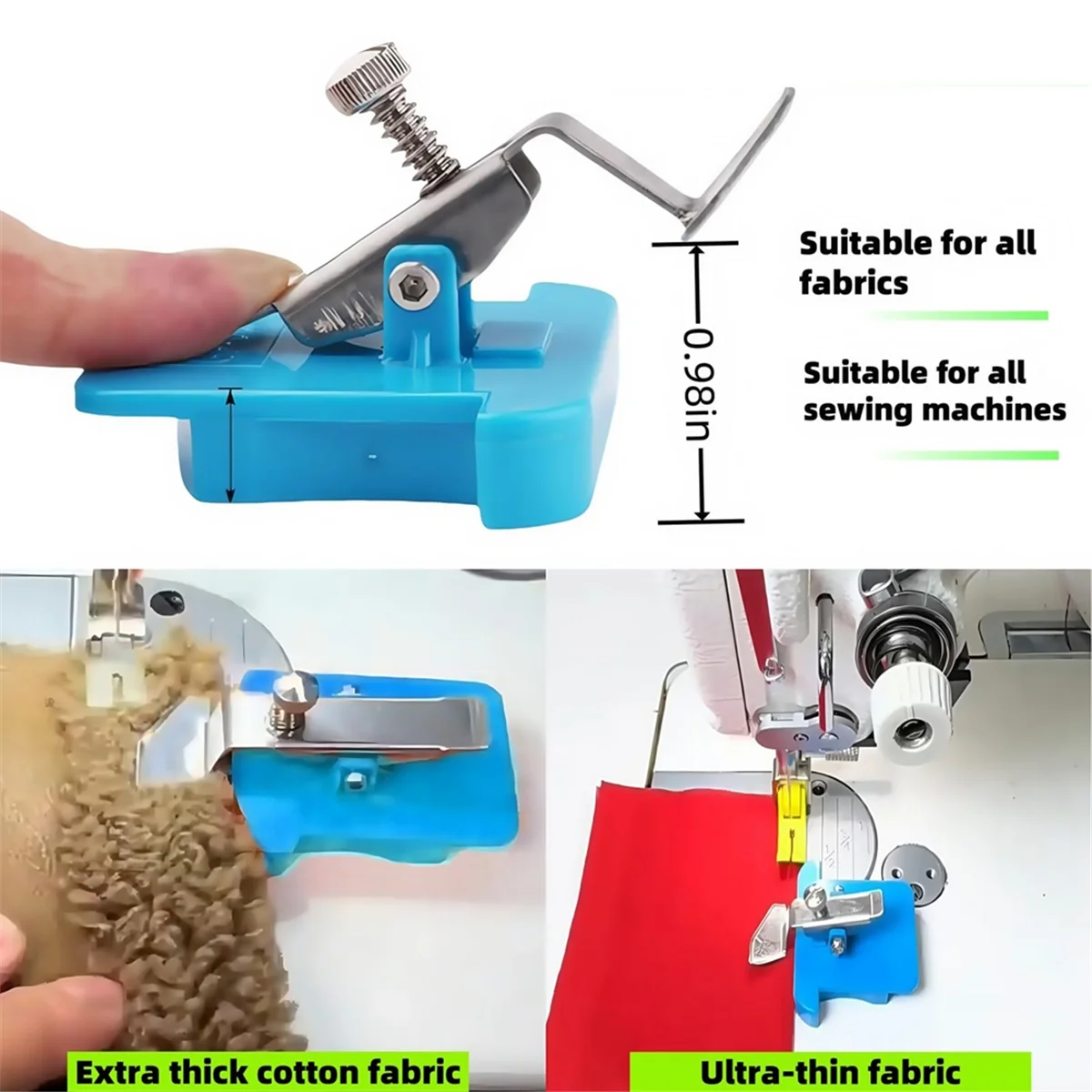 

AA98 Magnetic Seam Guide for Sewing Machine, 2pc Magnetic Seam Guide with Clip, Sewing Machine Universal Accessories Blue