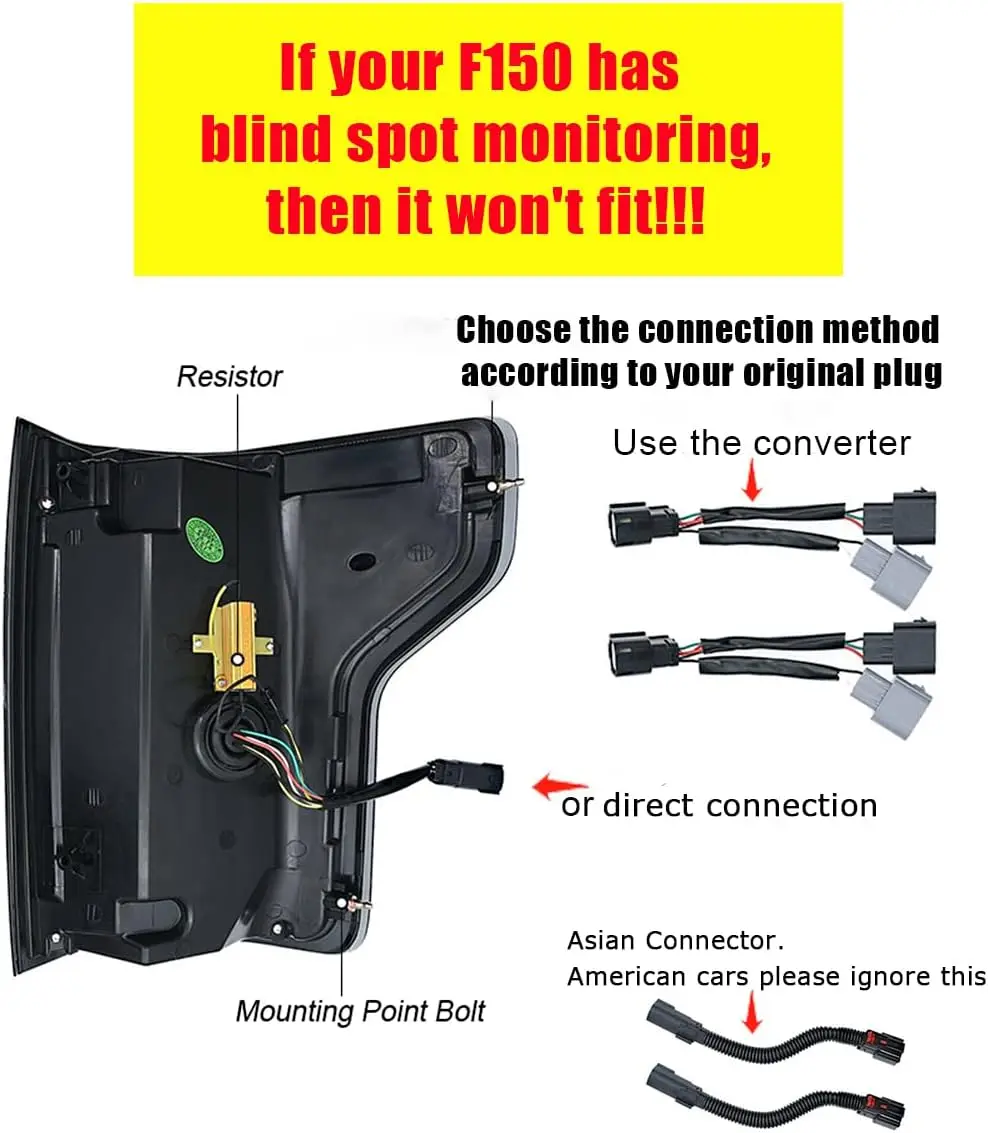 1Set LH + RH LED أضواء خلفية لفورد F-150 F150 2015-2020 متتابعة بدوره إشارة الجذع الخلفية مصابيح الفرامل الجمعية #3