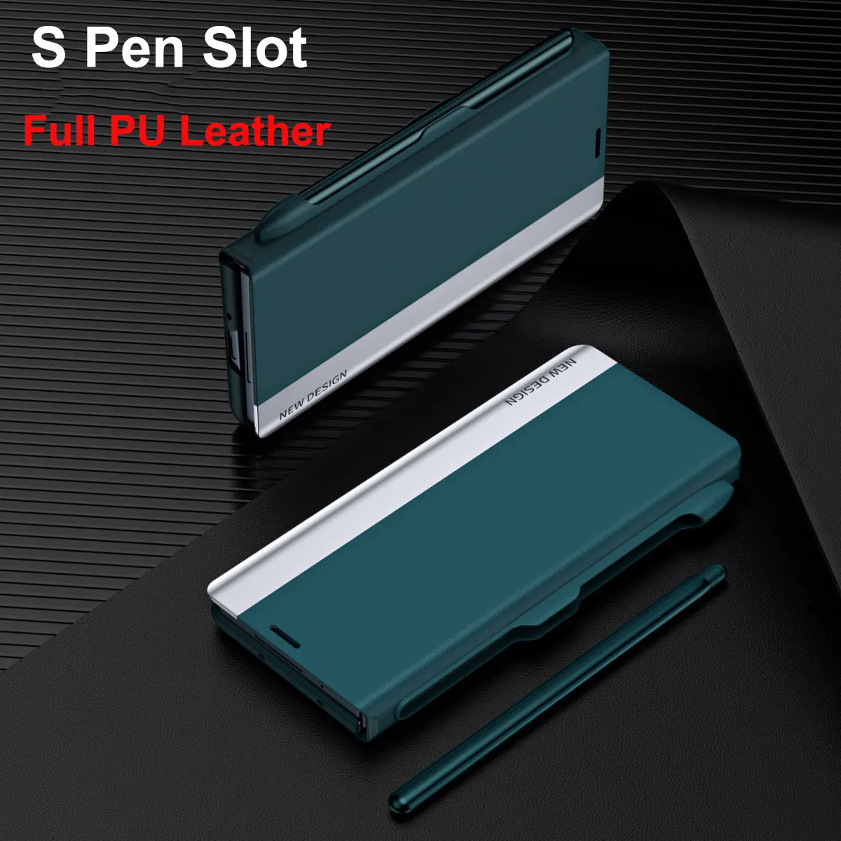 PU Leather Case for Samsung Galaxy Z Fold 8 7 6 5 4 3 2 TriFold Cover Magnetic Flip S Pen Slot Holder Stand Folding Shell Fundas