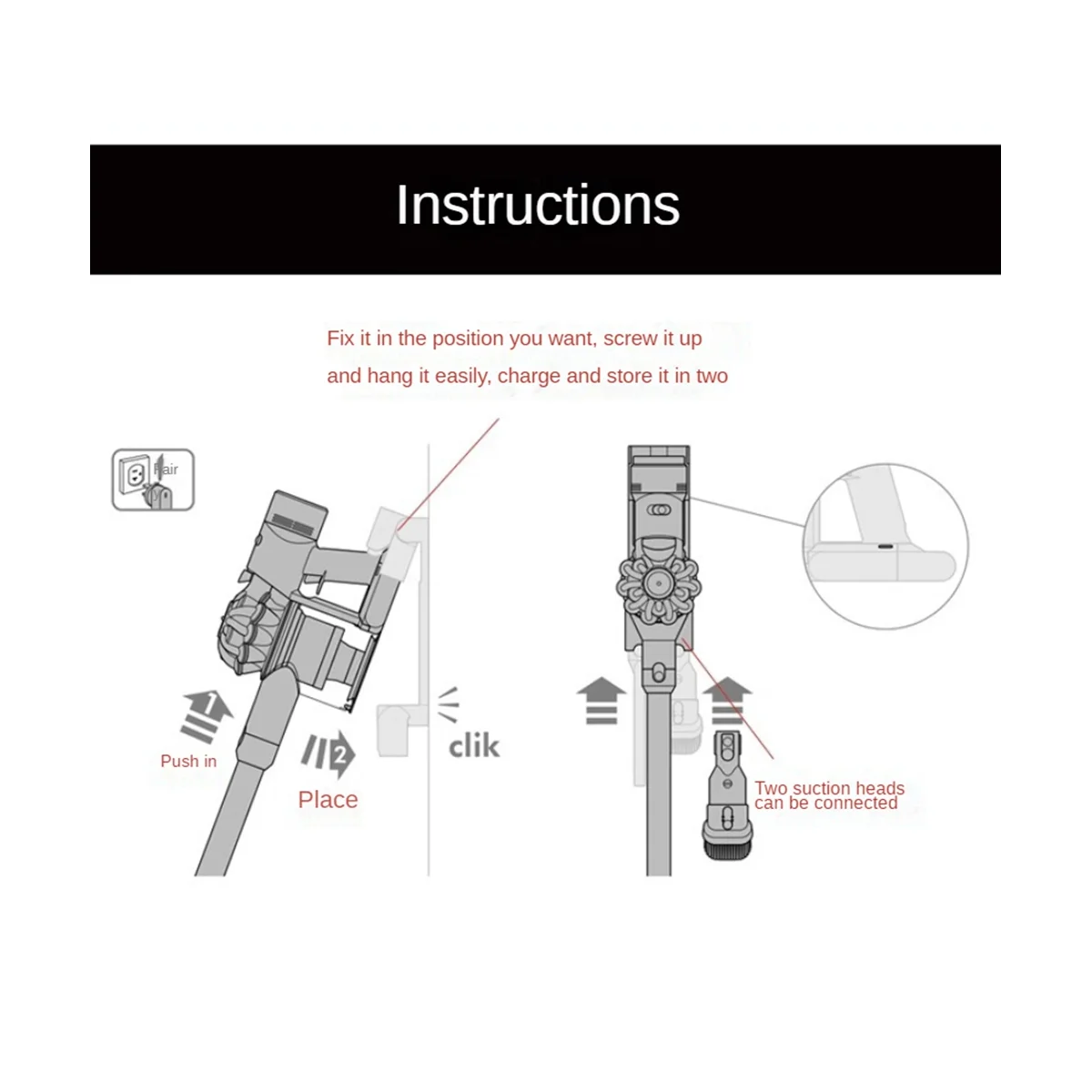 

Vacuum Cleaner Accessories Storage Bracket for V10 Slim/SV18 Digital Slim Vacuum Cleaner Brush Head-hot parts