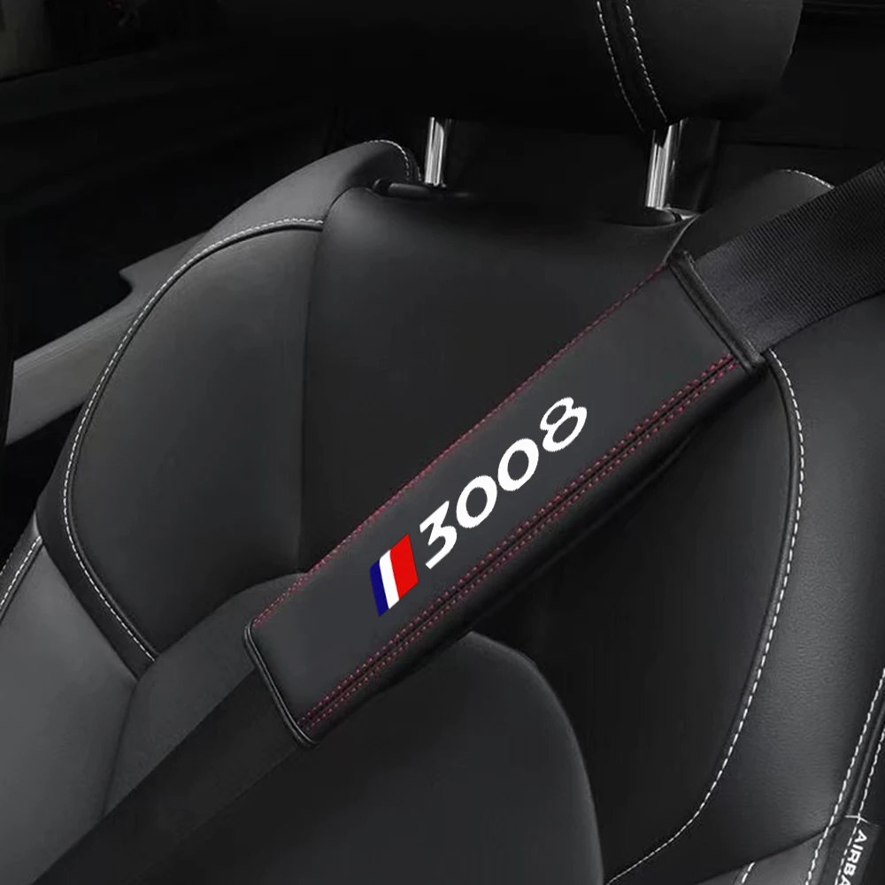 1Pcs Car Seat Belt Shoulder Protector Cover Safety Belt Padding Pad for Peugeot 2008 3008 4007 5008 Car accessories view 2