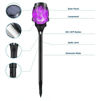 4 पीस खोपड़ी के आकार का सौर ऊर्जा चालित नाइट लाइट फ्लेम टॉर्च लाइट वाटरप्रूफ गार्डन आउटडोर लॉन सजावट लैंप हैलोवीन एलईडी लैंप 8 best sales लॉन के आभूषण - №5