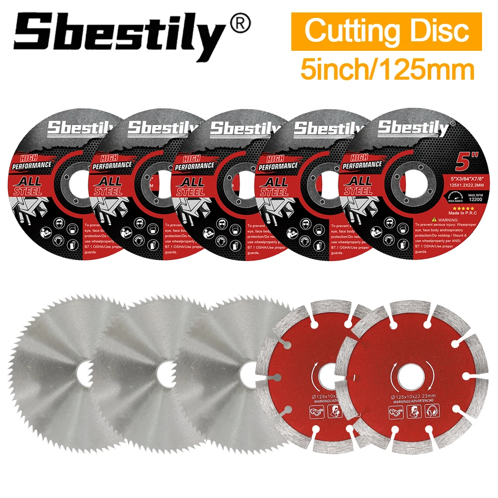 

3/10pcs 5inch 125mm UltrathinCut Off Wheel Disc Wood Cutting Disc Stone Saw Blades Cutting Woodworking Metal For Angle Grinder