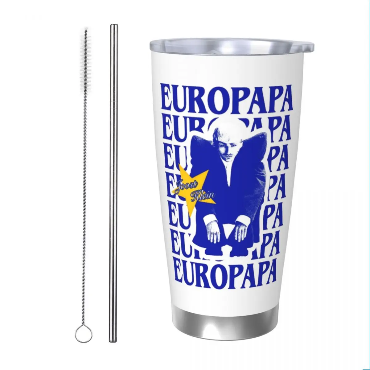 Europapa Joost Klein 2024 Netherlands Tumbler Vacuum Insulated Coffee Cups with Lid Straw Double Wall Mugs Water Bottle, 20oz