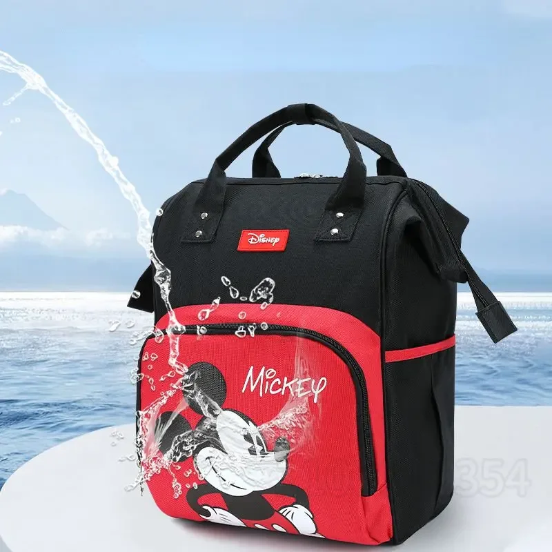 Disney Mickey Minnie\'s Original New Diaper Bag Backpack Luxury Brand Baby Diaper Bag Large Capacity Waterproof Cartoon Baby Bag