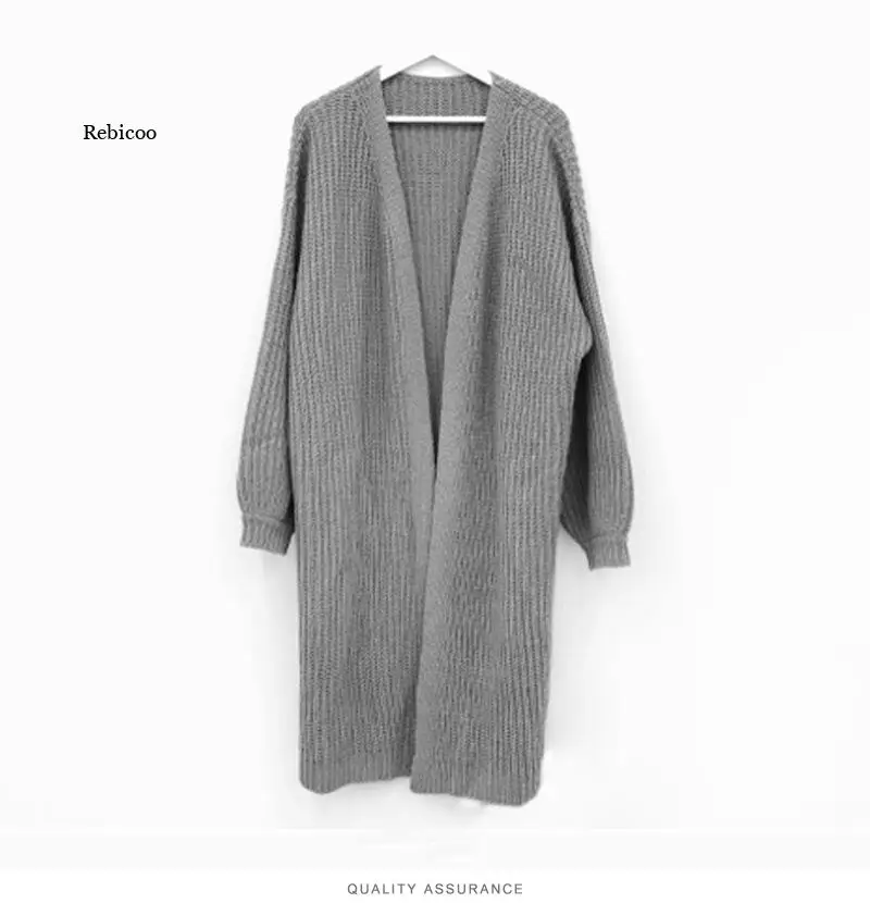 Cardigan Women Long Knitted Casual Vintage Loose Sweater Coat Solid Oversized Sweater Korean Fashion Female Cardigans 2021