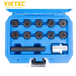 12pcs Wheel Lock Lug Nuts Removal Set for Mercedes Benz, Viktec Anti-Theft Screws Removal Socket Sleeve Set,5A-5X,VT13753