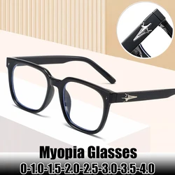 Ladies Myopia Glasses Luxury Anti Blue Light Computer Near Sight Eyeglasses Finished Prescription Minus Eyewear Diopter To -4.0