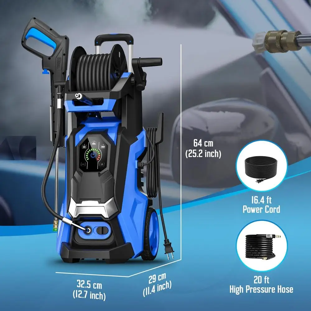 Electric Pressure Washer 5000 PSI 3.5 GPM Touch Screen Adjustable Power 4 Nozzles Foam Cannon