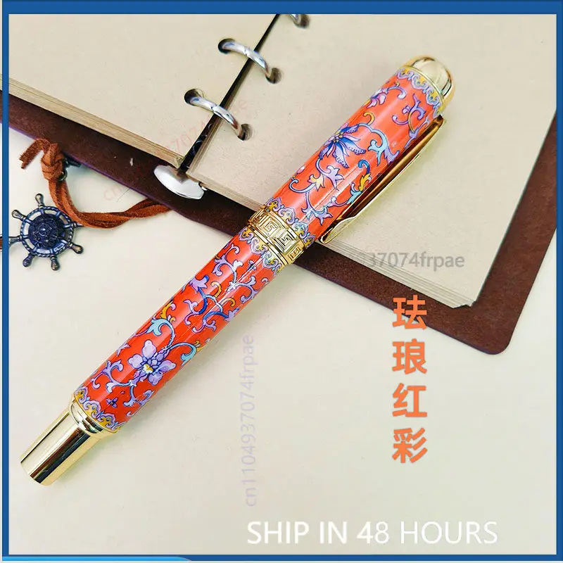 Blue and White Porcelain Pen Set Chinese Style Business Gift Ceramic Fountain Roller Pen Souvenir Gift Box Stationery(2PCS)