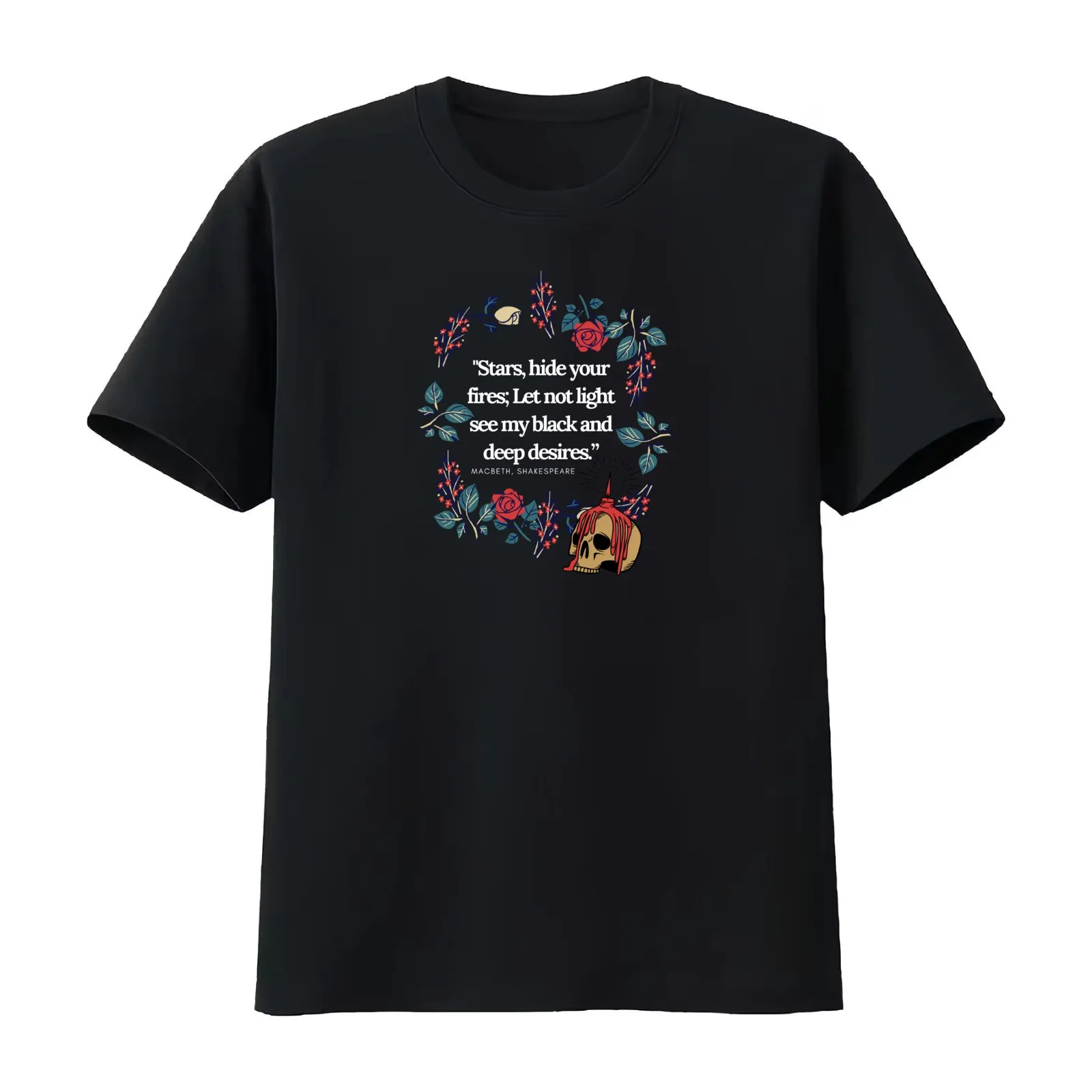 Macbeth Shakespeare literary quotes T-Shirt Summer Casual Cotton Tee Oversized Streetwear Tops Vintage Graphic Print