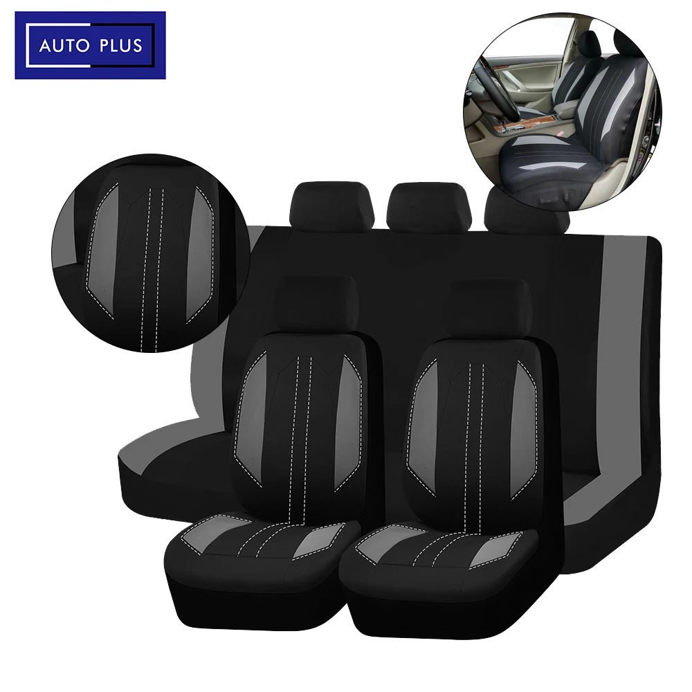 AUTO PLUS Breathable Car Seat Covers Polyester Seat Protect Covers Universal Size Fit For Most Car SUV Truck Vans Accessories