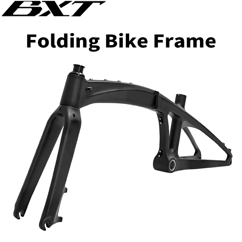 BXT Bike Folding Bicycle Frame, 20 Inch Carbon Fiber, Ultra-Light, 20er Disc Brake, Can Use MTB 406, New Upgrade