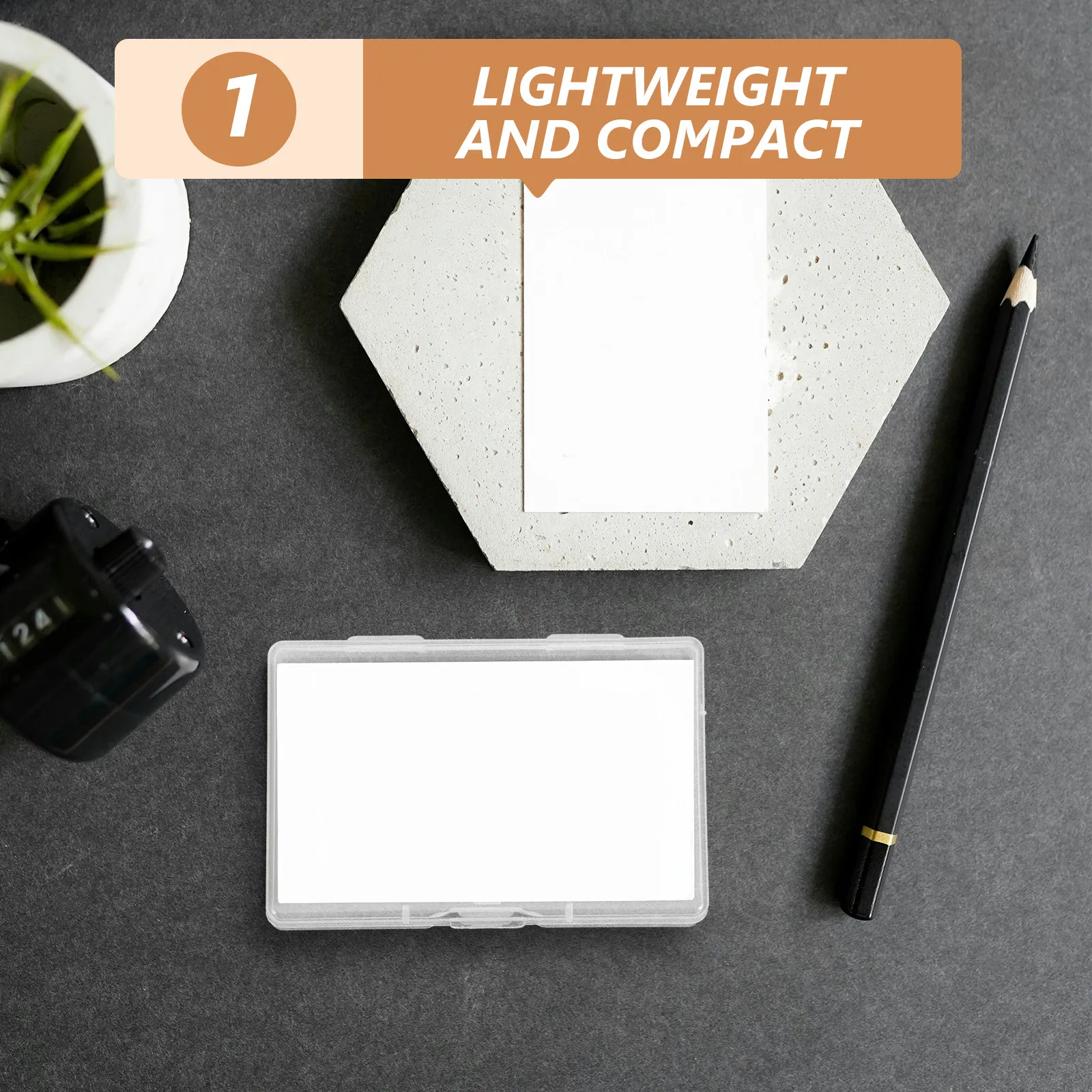 8Pcs Transparent Business Card Holder Plastic Compact Storage Box Clear Card Organizer for Networking Office Meetings