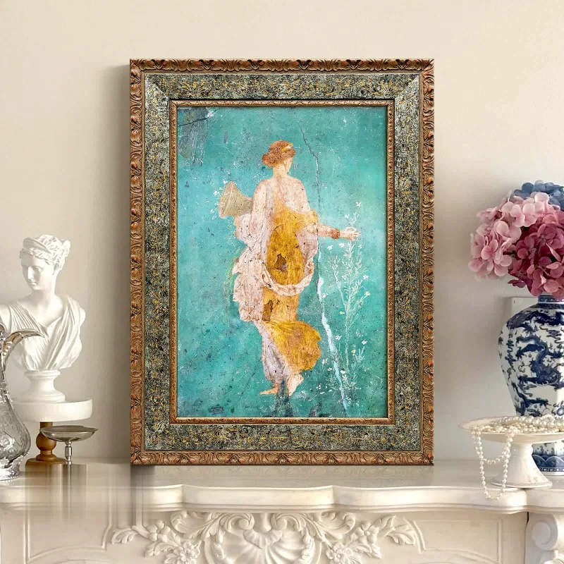 French retro entrance decorative painting, facing the door, high-end feeling, living room, bedroom hanging painting