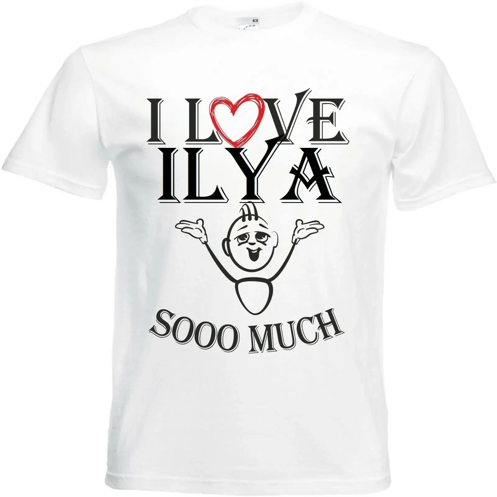 T Shirt I Love Ilya für Damen Herren und Kinder in der Farbe Weiss vintage Washed designer clothes Breathable Slightly