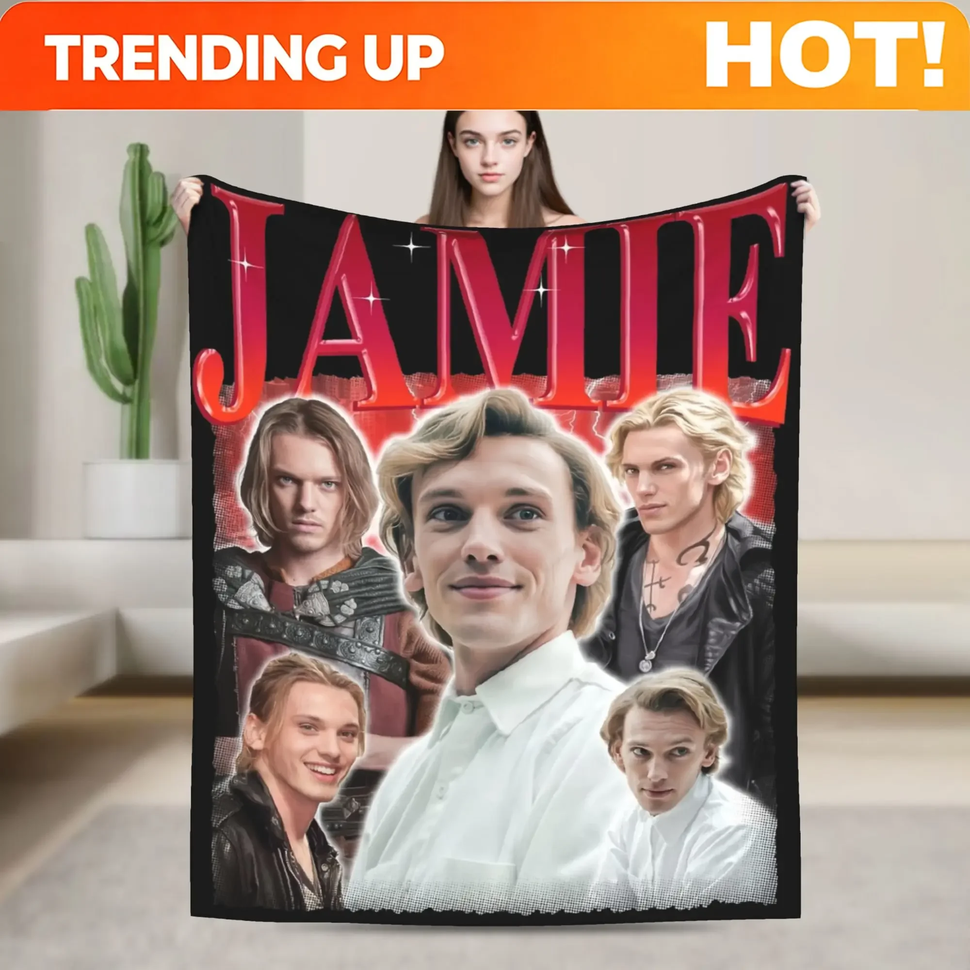 Custom Vintage Jamie Campbell Blanket Flannel Summer Multi-function Lightweight Throw Blanket For Bed Couch Bedspread