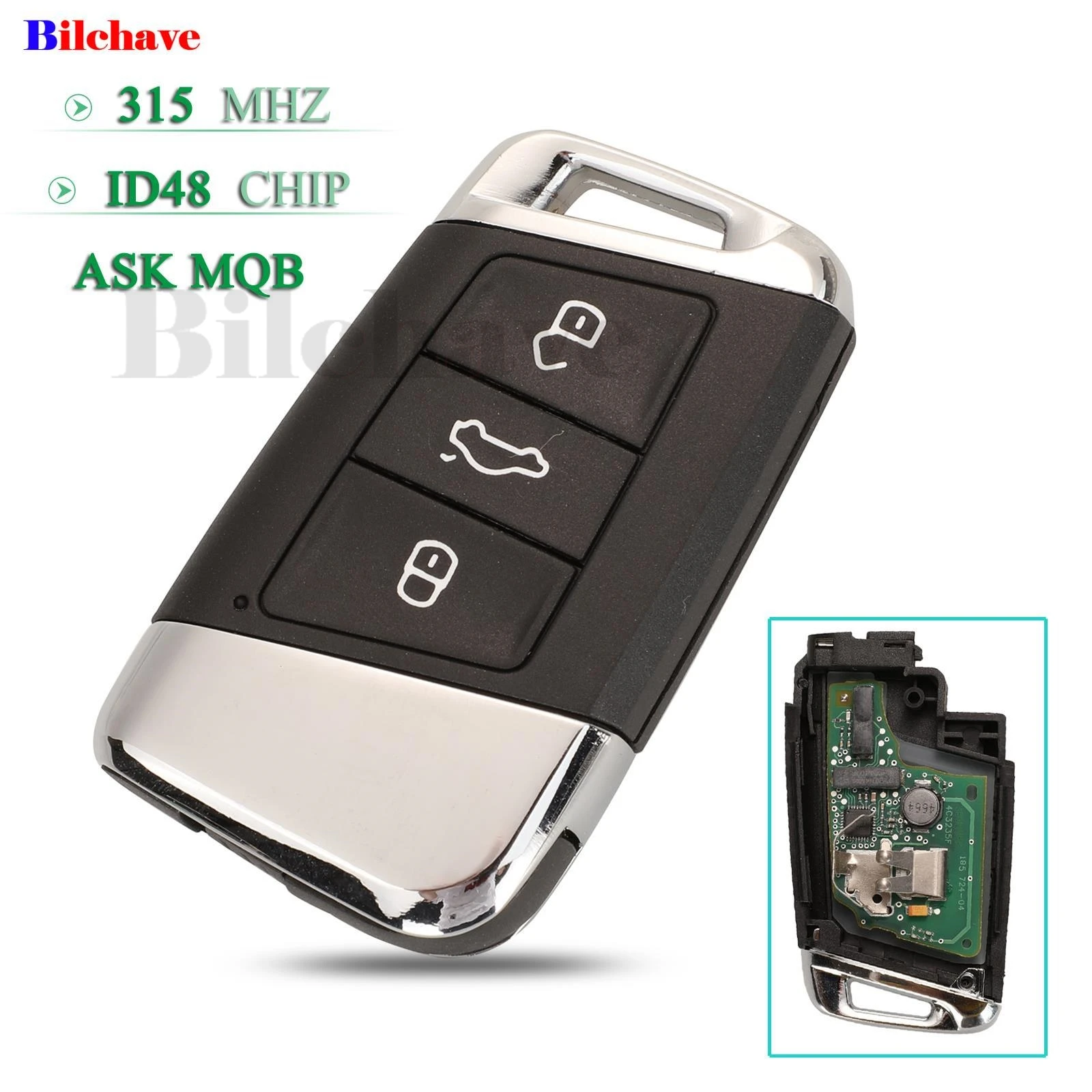 jingyuqin Keyless-Go For Volkswagen VW Magotan Passat B8 Skoda A7 Remote Car Key 315Mhz ASK FOB MQB48 Chip 3 Buttons Replacement