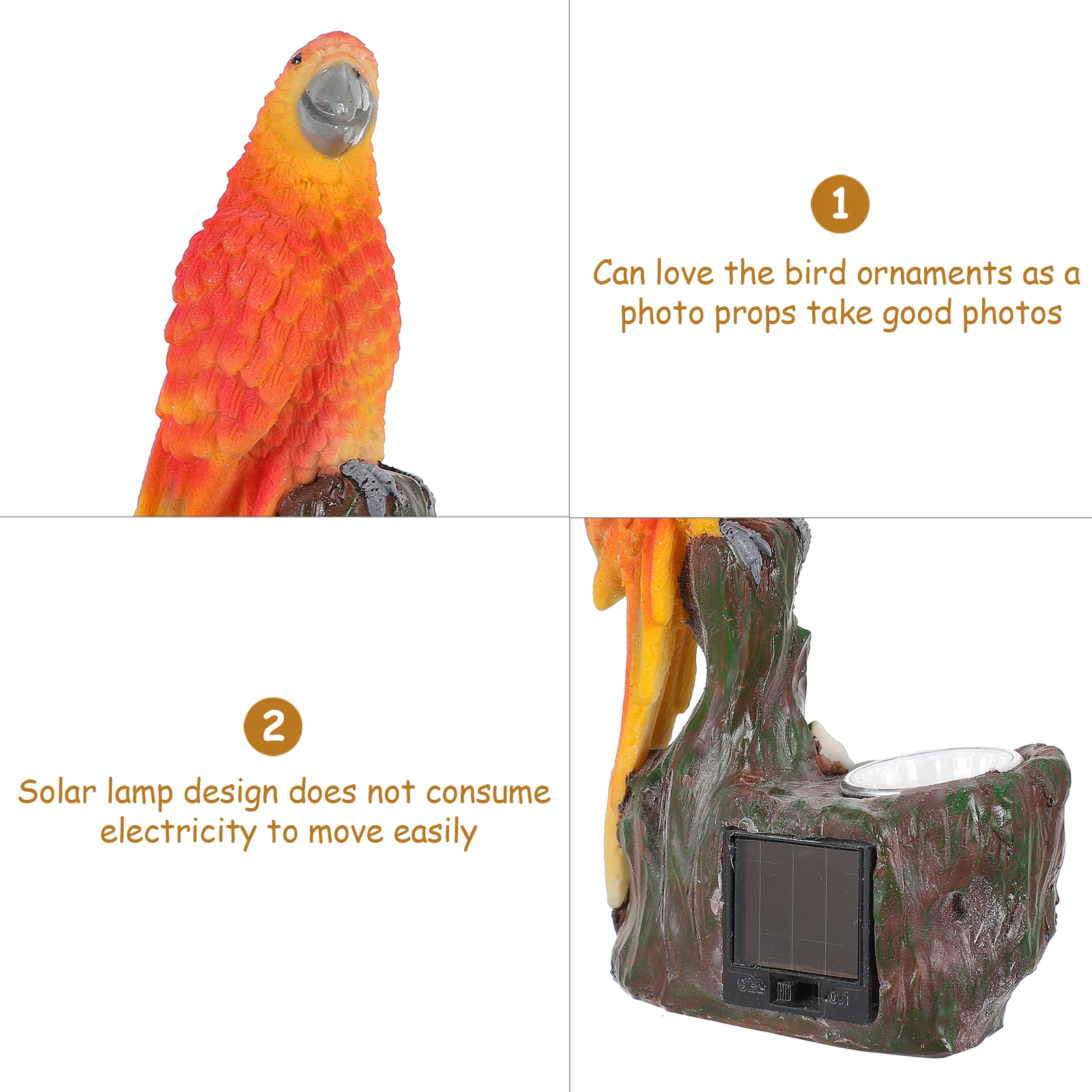 

Cartoon Bird Night Lamp Resin Solar Light Decoration Durable Sturdy Unique Shape Party Courtyard Lawn Villa