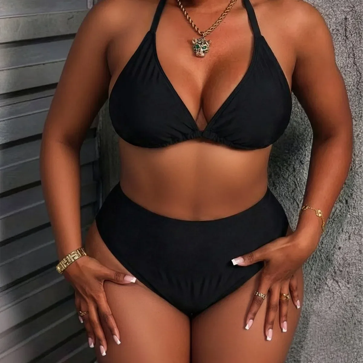 2026 Split Three Piece Printed Swimsuit Women Bikini Set Wireless Bra with Pad Sport Top Short sleeve Blouse Swimwear Plus Size
