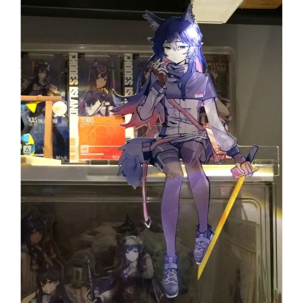 10CM Game Arknights Texas Peripheral Acrylic Standing Desktop Ornament Figurine Miniature Collection Gift Collection Keychian