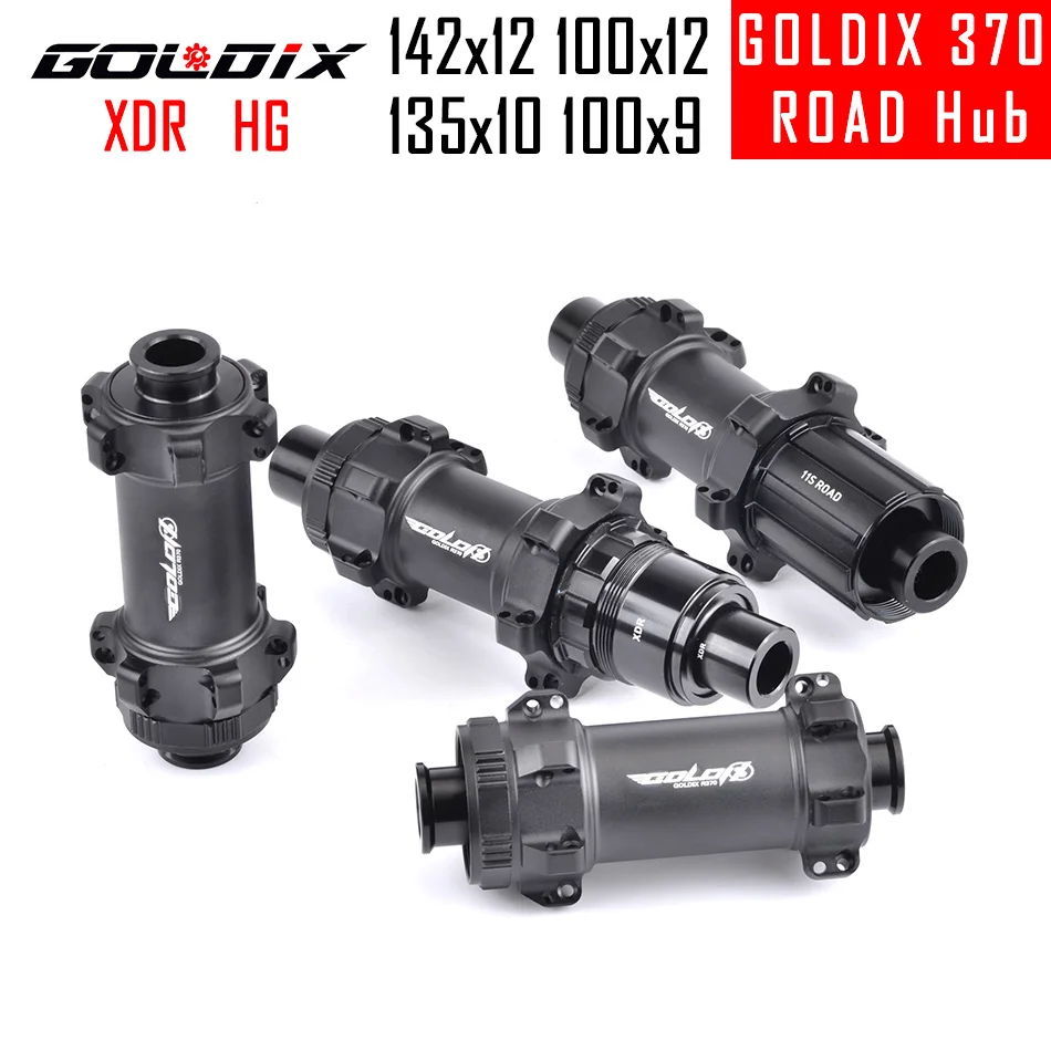 GOLDIX 370 Disc Brake Road Bike Hubs Straight Pull Sealed Bearing Super Light The Central 24H 36T for Shimano SRAM HG XDR 12S