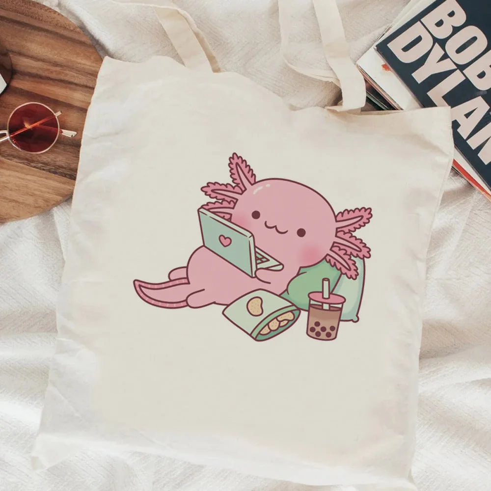 

Ajolote Axolotl shopping bag bolso jute bag reusable tote bag reciclaje boodschappentas string reusable grab