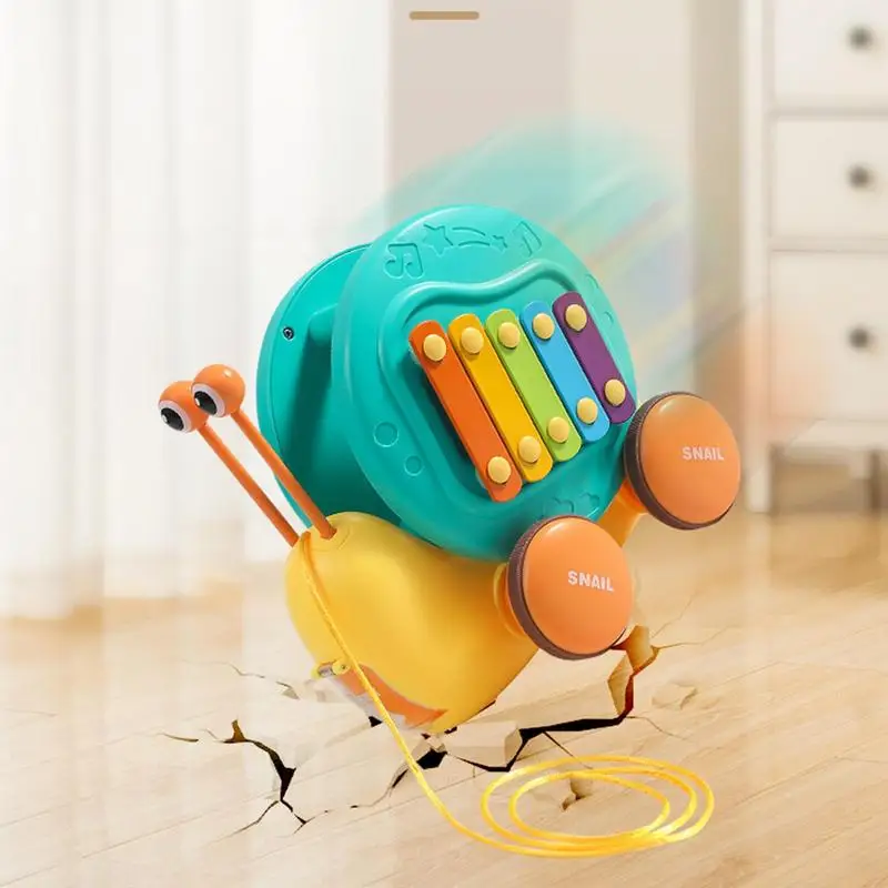 Babies Crawling Toy Multifunctional Musical Snail Toy Toddler Pull Toy Novelty Kids Crawling Toys Toddler Snail Toys For Son