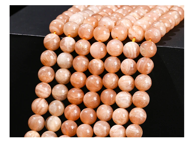 3A-Qualität Natürliche Orange Sonnensteinperle Runde Lose Distanzperle Heilende Edelsteine für Schmuckherstellung DIY Halskette Armband Zubehör – Detail 7