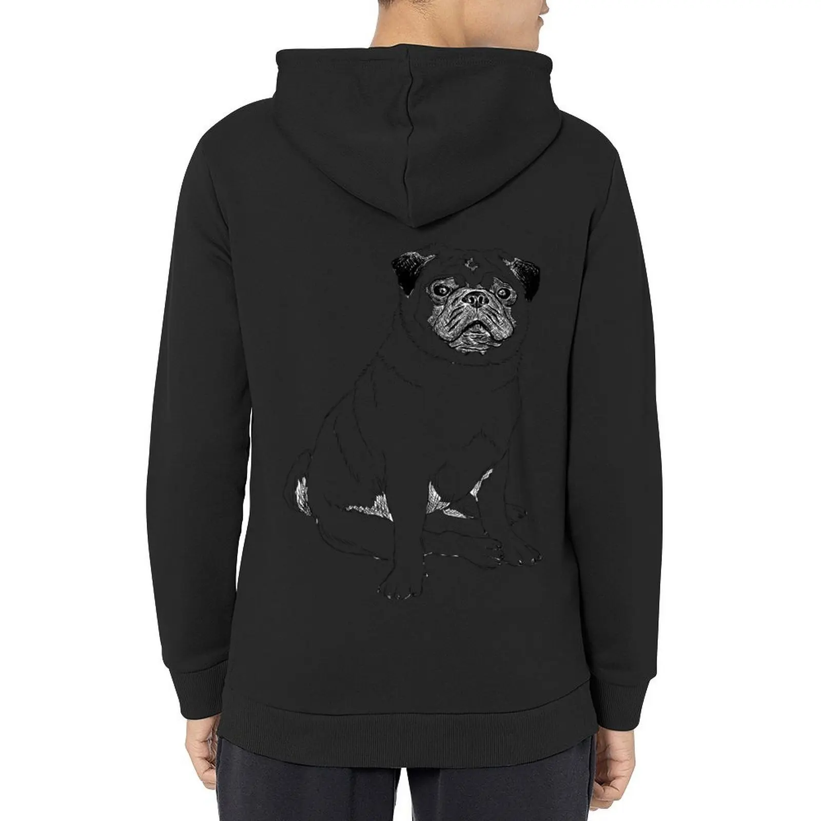 

Pug Dog Design - Line Work Hoodie men clothes men wear men's winter sweater clothes for men autumn hoodie